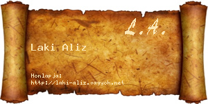 Laki Aliz névjegykártya